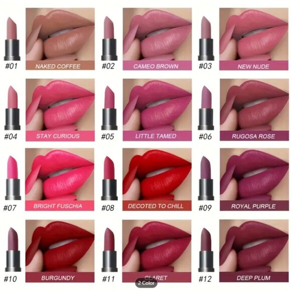 NWOT 6pcs Matte Lipstick Set - Vibrant, Long-Lasting, Waterproof - Picture 2 of 4